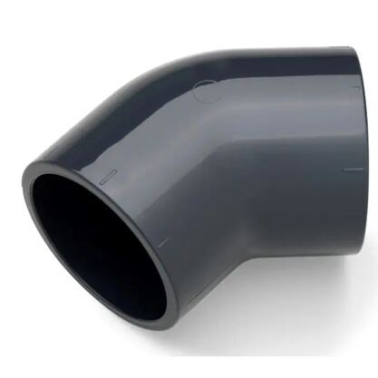 PVC Winkel 45° grau, Klebemuffe