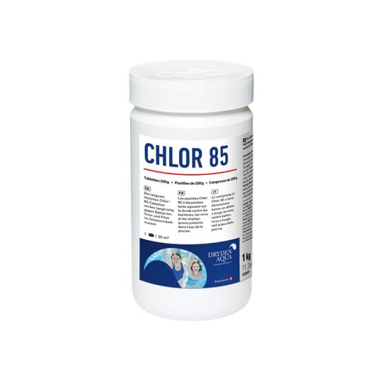 Chlor 85 langsamlösliche Tabletten 85gr, 1kg Dose